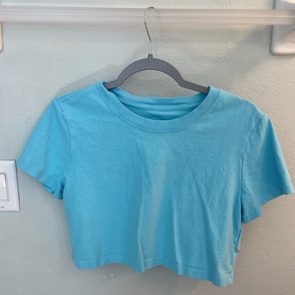 BDG Tops - BDG turquoise blue crop top tee